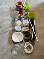 Set van 21: potten, vazen van verschillende materialen, Huis en Inrichting, Gebruikt