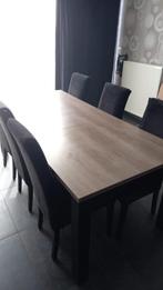 Eettafel met 6 stoelen, Huis en Inrichting, Ophalen of Verzenden, Zo goed als nieuw