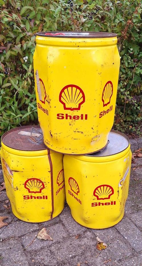 3 x groot SHELL SPIRAX EP 90. 20 liter olieblik️️⛽️🔥, Collections, Marques & Objets publicitaires, Utilisé, Emballage, Enlèvement ou Envoi