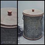 Vuilbakje Landelijk WC/Badkamer - Blik/handvaten met houten, Enlèvement ou Envoi, Neuf, Autres couleurs, Autres types