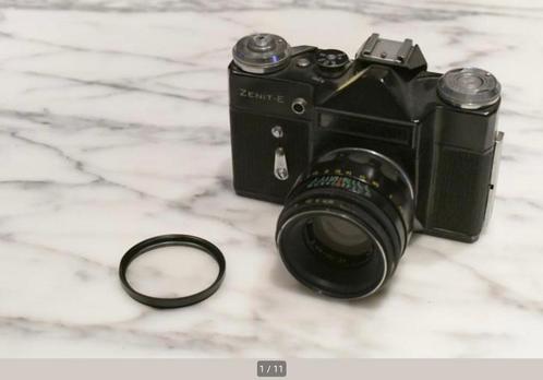 Zenit-E camera met Helios 44-2 58mm/f2 en tas, Verzamelen, Foto-apparatuur en Filmapparatuur, Fototoestel, 1960 tot 1980, Ophalen of Verzenden
