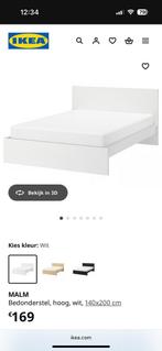 Wit bed Ikea Malm, Huis en Inrichting, Ophalen, Zo goed als nieuw, Wit