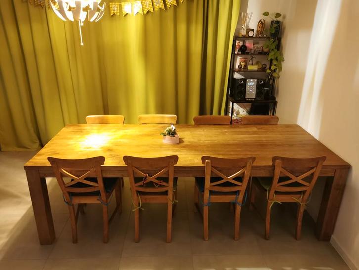 Belle grande table à manger en teck, Maison & Meubles, Salles à manger complètes, Enlèvement