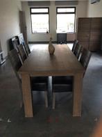 Eettafel met zes stoelen, Ophalen, Gebruikt, Eikenhout, 200 cm of meer