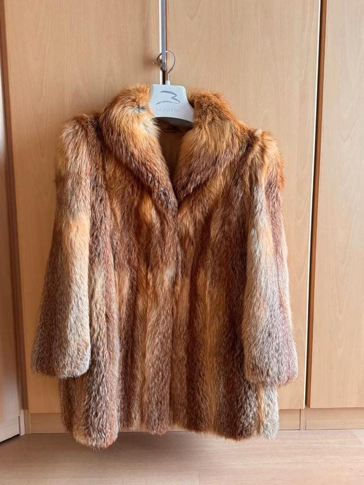 Vintage echte vossenbont jas – zeer goede staat, Kleding | Dames, Jassen | Winter, Zo goed als nieuw, Maat 42/44 (L), Bruin, Ophalen