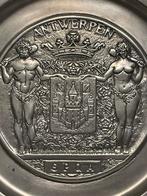 Tinnen bord Wapenschild S.P.Q.A. ANTWERP, Ophalen of Verzenden