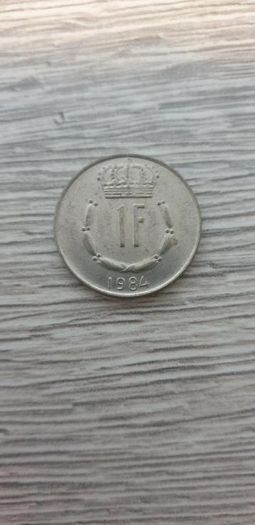 Lot van 5 munten van 1 frank Luxemburg (1976 tot 1990) beschikbaar voor biedingen