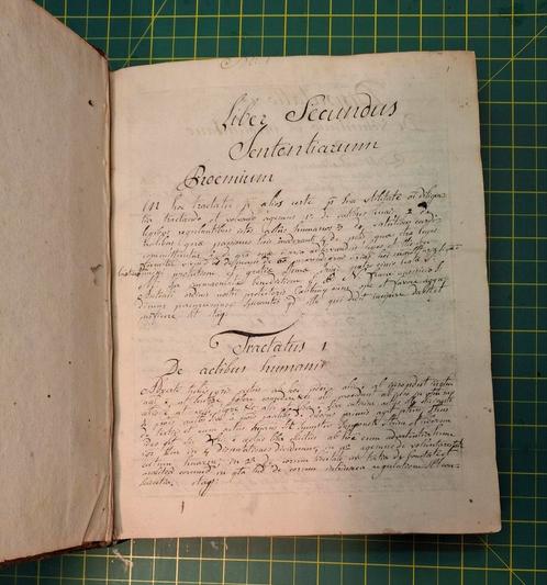 Liber Secundus Sententiarum". 
manuscrits, Antiek en Kunst, Antiek | Boeken en Manuscripten, Ophalen of Verzenden