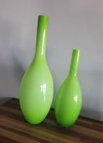 2 Leonardo vazen in glas, Maison & Meubles, Accessoires pour la Maison | Vases, Comme neuf, Verre, 50 à 75 cm, Vert