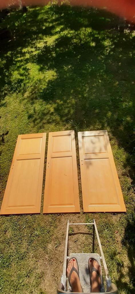 3 Binnendeuren vol hout, Doe-het-zelf en Bouw, Deuren en Vliegenramen, Gebruikt, Hout, Ophalen
