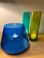 Gekleurde vazen/windlichten, Huis en Inrichting, Woonaccessoires | Vazen, Ophalen of Verzenden, Zo goed als nieuw, Glas