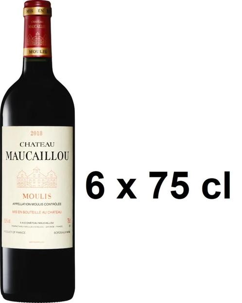 Château Maucaillou Moulis Médoc 2018 (lot de 6 x 75 cl), Verzamelen, Wijnen, Nieuw, Rode wijn, Frankrijk, Vol, Ophalen of Verzenden
