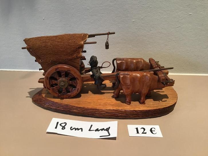 mooi kunstwerkje in hout van 18 cm lang, slechts 12 €, Antiek en Kunst, Curiosa en Brocante, Ophalen of Verzenden