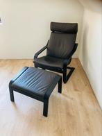 POÄNG fauteuil met voetenbank in zeer goede staat!, Comme neuf, Enlèvement ou Envoi, Cuir