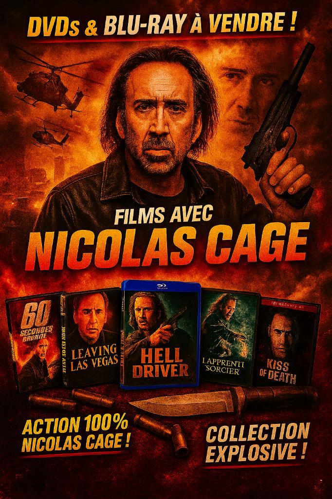 NICOLAS CAGE - Films en VRAC 🎥 dvd  ▬ blu-ray, CD & DVD, DVD | Thrillers & Policiers, Comme neuf, Enlèvement ou Envoi