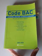 Code BAC économie/gestion/sciences humaines, Livres, Enlèvement ou Envoi, Utilisé, Enseignement supérieur professionnel, Collectif