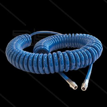 Blauwe PU Spiraalslang 8m met RVS Koppelingen beschikbaar voor biedingen