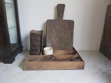 Mooie oude houten bestekbak / besteklade beschikbaar voor biedingen