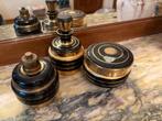 3-delig toiletset in Booms zwart/goud glas, Antiek en Kunst, Antiek | Glaswerk en Kristal, Ophalen