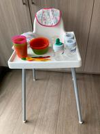 Ikea kinderstoel met eet en drink set 1, Gebruikt, Ophalen of Verzenden