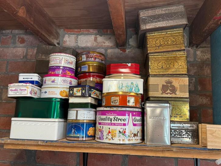 Set vintage blikken dozen 40 stuks, Verzamelen, Blikken, Gebruikt, Overige, Overige merken, Ophalen