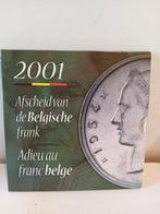 Set de monnaies 2001 ADIEU AU FRANC BE, Timbres & Monnaies, Monnaie, Enlèvement ou Envoi