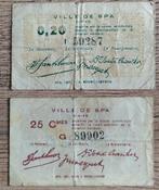 20+25 centimes Spa - argent d'urgence 1915, Enlèvement ou Envoi, Autres, Objet d'art
