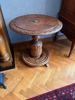 Houten bijzettafel met doek, Gebruikt, Rond, 55 tot 75 cm, Hout