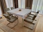 Table carrée chic et moderne couleur ivoire beige, Huis en Inrichting, Tafels | Eettafels, Ophalen, Vierkant, Zo goed als nieuw