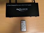 Delock 2 port Displayport en USB KVM switch, Comme neuf, Enlèvement