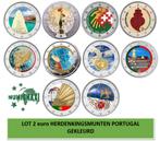 LOT 2 euro herdenkingsmunten gekleurd Portugal, Ophalen of Verzenden, Portugal, 2 euro