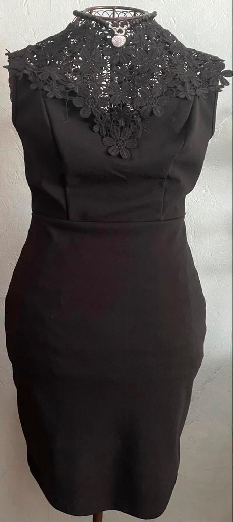 Shein S Leuk strak jurkje met kantlook detail, Kleding | Dames, Jurken, Nieuw, Maat 36 (S), Zwart, Ophalen of Verzenden