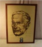 Joli dessin ancien 'Homme à la moustache et aux lunettes' -, Antiquités & Art, Enlèvement ou Envoi