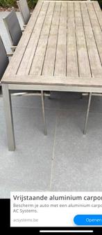 tuintafel 198 cm op 98 cm , 6 stoelen gratis, Tuin en Terras, Tuintafels, Ophalen, Zo goed als nieuw