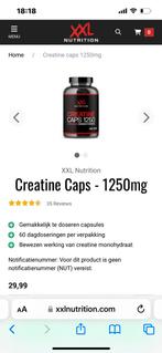 Creatine capsules 1250 mg, Comme neuf, Poudre ou Boisson, Enlèvement ou Envoi