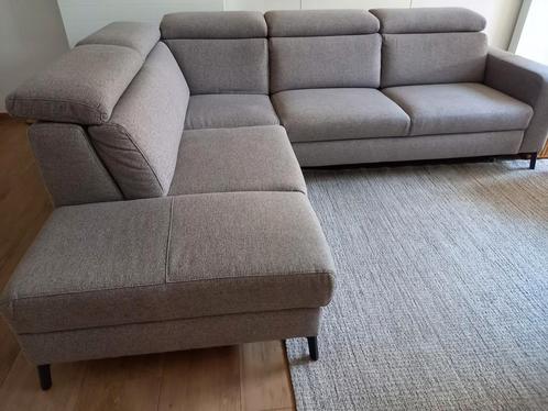 Zetel met lounge en ottomane, Huis en Inrichting, Zetels | Zetels en Chaises Longues, Zo goed als nieuw, Metaal, Stof, Ophalen