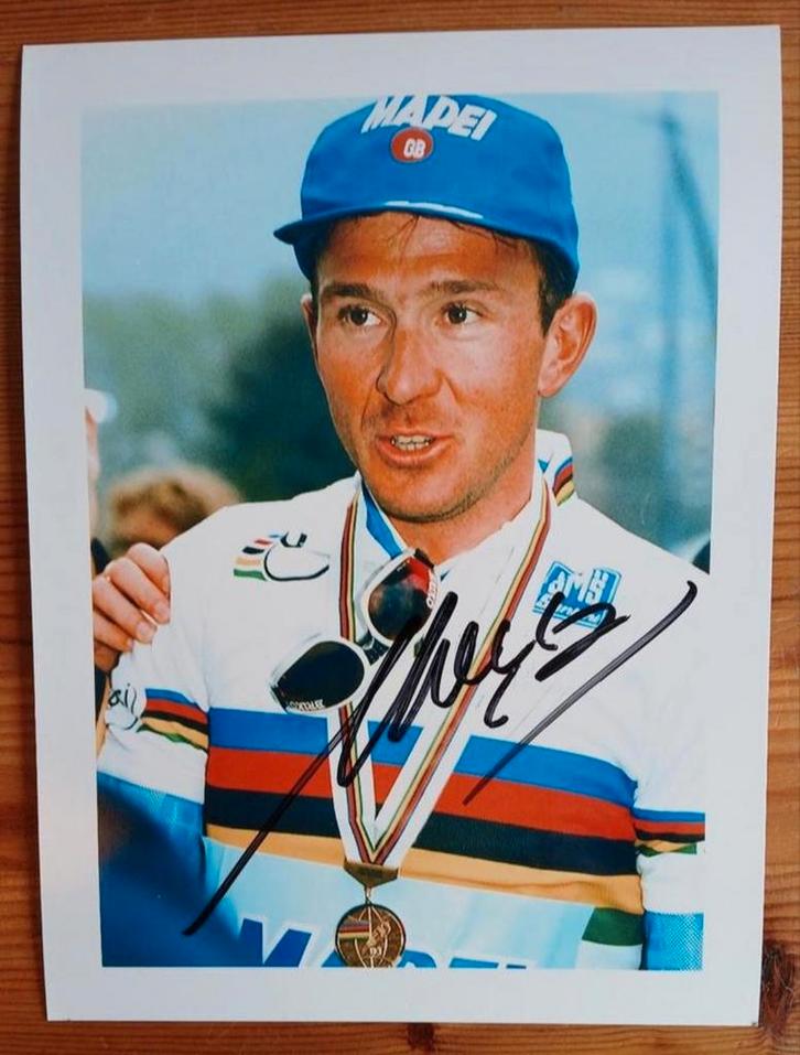 Gesigneerde foto van Johan Museeuw., Sport en Fitness, Wielrennen, Verzenden