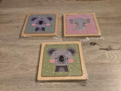 Houten verschillende kinderpuzzle's met dieren (8 stuks), Kinderen en Baby's, Speelgoed | Kinderpuzzels, Zo goed als nieuw, 6 maanden tot 2 jaar