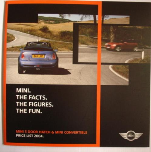 Mini Price List UK 2004 Brochure Catalogue Prospekt, Livres, Autos | Brochures & Magazines, Comme neuf, BMW, Envoi