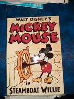 Kaart mickey Mouse in steamboat Willie, Verzamelen, Ophalen of Verzenden, Mickey Mouse, Nieuw, Papier, Kaart of Schrift
