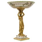 Figure de femme en bronze de luxe avec bol en porcelaine, Envoi