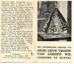 devotieprentje OLV van Goeden Wil / Duffel, Verzamelen, Ophalen of Verzenden, Kaart of Prent, Christendom | Katholiek