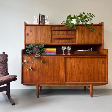 - Vintage highboard, Deens (uitschuifbaar blad) - beschikbaar voor biedingen