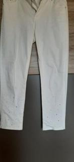 witte lange broek met steentjes onderkant pijpen, Maat 38/40 (M), Ophalen