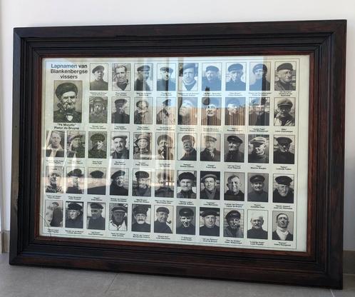 Lapnamen Blankenbergse vissers in “antiek” kader, Antiek en Kunst, Kunst | Tekeningen en Fotografie, Ophalen