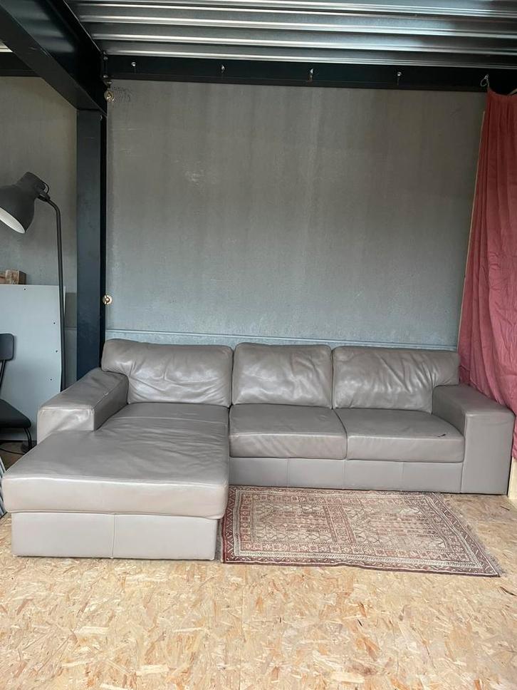 Lederen zetel, Huis en Inrichting, Zetels | Complete zithoeken, Zo goed als nieuw, Ophalen