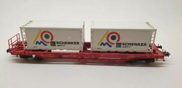 Roco 47001 HO Taschenwagen mit Containern „Schenker Art“ Kom beschikbaar voor biedingen