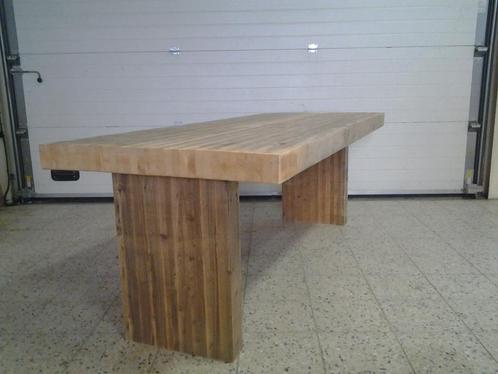 Tafel tuintafel eettafel van gelamineerde balken sloophout., Jardin & Terrasse, Poteaux, Poutres & Planches, Enlèvement ou Envoi