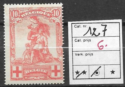 BELGIE  N   127   X1, Postzegels en Munten, Postzegels | Europa | België, 1 plakker, Europa, Met plakker, Ophalen of Verzenden