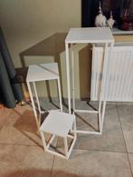 Bijzettafeltjes set van 3 / plantentafeltjes, Huis en Inrichting, Tafels | Bijzettafels, Ophalen, Zo goed als nieuw, Vierkant